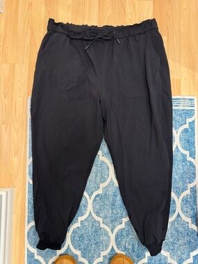 Black Women’s Jogger Pants - Casual Drawstring Tapered Fit